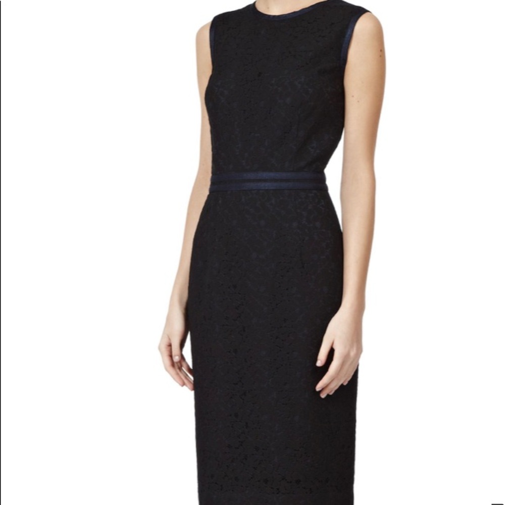 Reiss NWT black & navy stretch lace dress